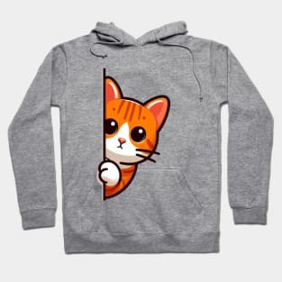 Orange Cat Peeking Hoodie